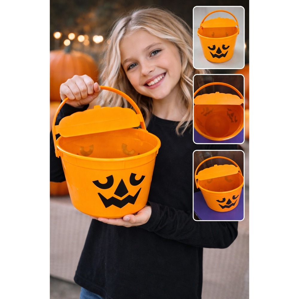 McDonalds 2022 McPunkn Halloween Boo Bucket Orange Pumpkin Pail with Stickers